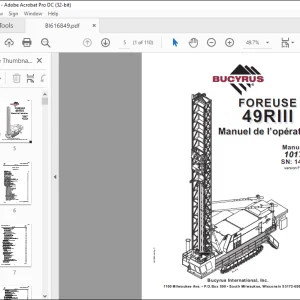 CAT BUCYRUS FOREUSE 49RIII Manuel de l’opérateur SN 141133  - PDF DOWNLOAD (Spanish)