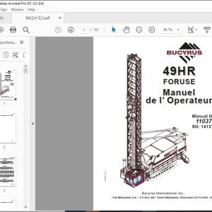 CAT BUCYRUS  FORUSE 49HR Manuel de l’ Operateur - PDF DOWNLOAD (Luxemnbourgish)