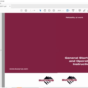 CAT BUCYRUS Face Haulage CH810B, CH816B, CH816LB, and CH818 General Start-up and Operating Instructions Manual BI000971 - PDF