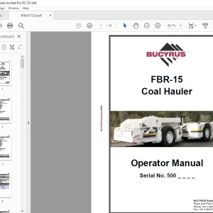 CAT BUCYRUS Face Haulage FBR-15 Coal Hauler Operator Manual SN500 - PDF DOWNLOAD
