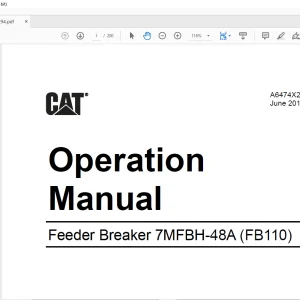 CAT BUCYRUS Feeder Breaker 7MFBH-48A (FB110) Operation Manual BI016594  - PDF DOWNLOAD