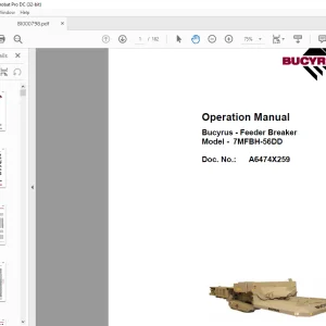 CAT BUCYRUS Feeder Breaker 7MFBH-56DD Operation Manual BI000798  - PDF DOWNLOAD