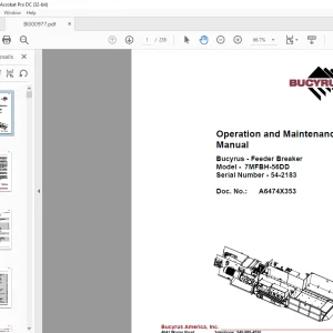 CAT BUCYRUS Feeder Breaker 7MFBH-56DD Operation and Maintenance Manual SN54-2183 - PDF DOWNLOAD