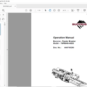 CAT BUCYRUS Feeder Breaker 7MFBHM-48DD Operation Manual BI000883 - PDF DOWNLOAD