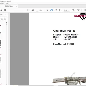 CAT BUCYRUS Feeder Breaker 7MFBM-48DD Operation Manual SN 54-2180 - PDF DOWNLOAD