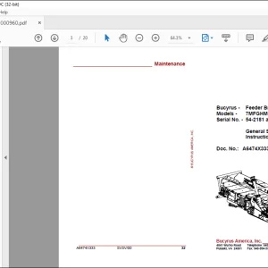 CAT BUCYRUS Feeder Breaker 7MFGHM-48DD General Start-up and Operating Instructions Manual SN54-2181 and 54-2182 - PDF DOWNLOAD