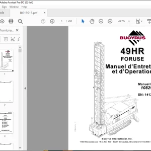 CAT BUCYRUS Foreuse 49HR Manuel d’Entretien et d’Opération BI619515  - PDF DOWNLOAD (Spanish)