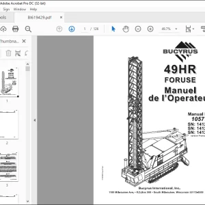 CAT BUCYRUS Foreuse 49HR Manuel de l’opérateur 10577 -  PDF DOWNLOAD (French)