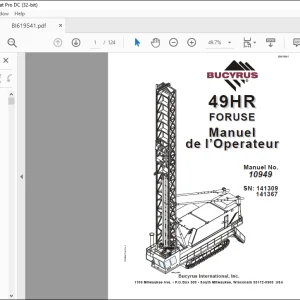 CAT BUCYRUS Foreuse 49HR Manuel de l’opérateur 10949  - PDF DOWNLOAD (French)