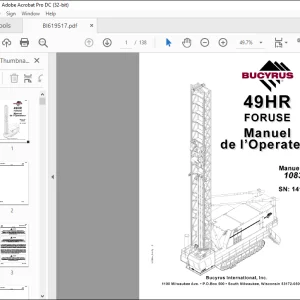 CAT BUCYRUS Foreuse 49HR Manuel de l’opérateur SN141306  - PDF DOWNLOAD (French)
