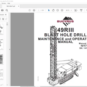 CAT BUCYRUS Foreuse 49RIII Manuel d'Entretien et d'Opération  - PDF DOWNLOAD (French)