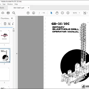 CAT BUCYRUS GD-25 35C ROTARY BLABTHDLE DRILL OPERATOR MANUAL BI615887  - PDF DOWNLOAD