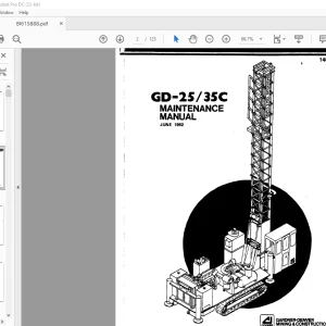 CAT BUCYRUS GD-25 GD-35C ROTARY BLABTHDLE MAINTENANCE MANUAL 1406535  -PDF DOWNLOAD