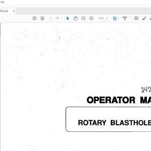 CAT BUCYRUS GDCL ROTARY BLASTHOLE DRILL OPERATOR MANUAL - PDF DOWNLOAD