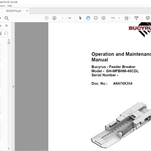 CAT BUCYRUS GH-MFBHM-48CDL Feeder Breaker Operation and Maintenance Manual BI000978 -  PDF DOWNLOAD