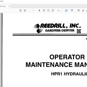 CAT BUCYRUS HPR1 HYDRAULIC DRILL OPERATOR AND MAINTENANCE MANUAL 400426 - PDF DOWNLOAD