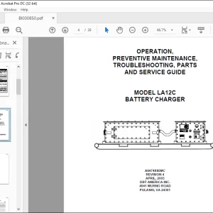 CAT BUCYRUS LA12C BATTERY CHARGER OPERATION, MAINTENANCE,TROUBLESHOOTING, PARTS AND SERVICE GUIDE MANUAL - PDF DOWNLOAD
