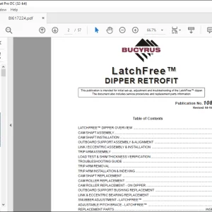 CAT BUCYRUS LatchFree Dipper RETROFIT OPERATION AND MAINTENANCE MANUAL - PDF DOWNLOAD