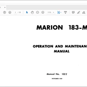 CAT BUCYRUS MARION 183-M OPERATION AND MAINTENANCE MANUAL 1022 - PDF DOWNLOAD