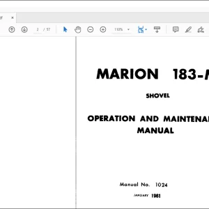 CAT BUCYRUS MARION 183-M SHOVEL OPERATION AND MAINTENANCE MANUAL - PDF DOWNLOAD