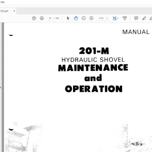 CAT BUCYRUS MARION 201-M HYDRAULIC SHOVEL MAINTENANCE & OPERATION MANUAL 2000 - PDF DOWNLOAD