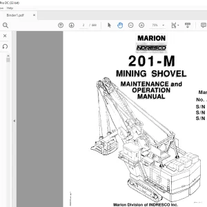 CAT BUCYRUS MARION 201-M MINING SHOVEL MAINTENANCE and OPERATION MANUAL 2025 - PDF DOWNLOAD