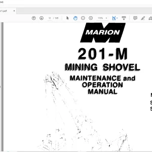 CAT BUCYRUS MARION 201-M MINING SHOVEL MAINTENANCE and OPERATION MANUAL 2025a - PDF DOWNLOAD