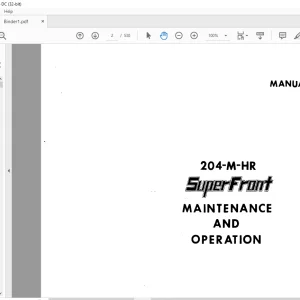 CAT BUCYRUS MARION 204-M-HR Super Front MAINTENANCE AND OPERATION MANUAL -  PDF DOWNLOAD