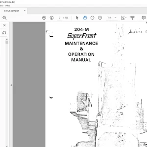 CAT BUCYRUS MARION 204-M SuperFont Maintenance & Operation Manual  - PDF DOWNLOAD