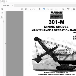 CAT BUCYRUS MARION 301-M MINING SHOVEL MAINTENANCE & OPERATION MANUAL 2212 - PDF DOWNLOAD