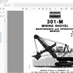 CAT BUCYRUS MARION 351-M MINING SHOVEL MAINTENANCE and OPERATION MANUAL SN:23355 - PDF DOWNLOAD