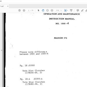 CAT BUCYRUS MARION 372 OPERATION AND MAINTENANCE INSTRUCTION MANUAL - PDF DOWNLOAD