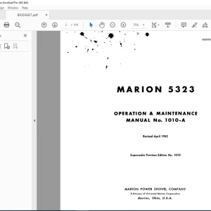 CAT BUCYRUS MARION 5323 OPERATION & MAINTENANCE MANUAL 1010-A  - PDF DOWNLOAD