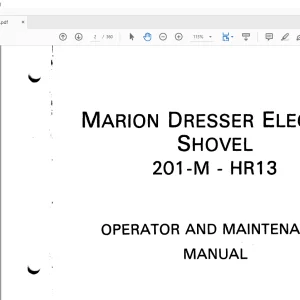 CAT BUCYRUS MARION DRESSER ELECTRIC SHOVEL 201-M - HR13 OPERATOR AND MAINTENANCE MANUAL BI006273 - PDF DOWNLOAD