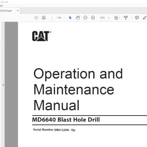CAT BUCYRUS MD6640 Blast Hole Drill Operation and Maintenance Manual DR612200 - PDF DOWNLOAD