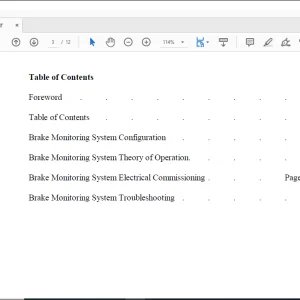 CAT BUCYRUS MINING SHOVELF X-4114 BRAKE MONITORING SYSTEM OPERATING INSTRUCTIONS MANUAL - PDF