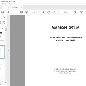 CAT BUCYRUS Marion 291-M OPERATION AND MAINTENANCE MANUAL 1028 - PDF DOWNLOAD