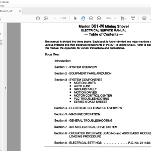 CAT BUCYRUS Marion 301-M Mining Shovel ELECTRICAL SERVICE MANUAL BI005752 - PDF DOWNLOAD