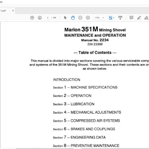 CAT BUCYRUS Marion 351 M Mining Shovel MAINTENANCE and OPERATION Manual SN 23366 - PDF DOWNLOAD