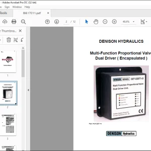 CAT BUCYRUS Multi-Function Proportional Valve Dual Driver ( Encapsulated ) DENISON HYDRAULICS Manual - PDF DOWNLOAD