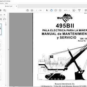 CAT BUCYRUS Pala para Mineria 495811 Manual de Mantenci6n y Operaci6n Manual 10242 - PDF DOWNLOAD (Spanish)