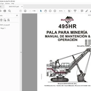 CAT BUCYRUS Pala para Minería 495HR Manual de Mantención y Operación Manual 10587  - PDF DOWNLOAD (Spanish)