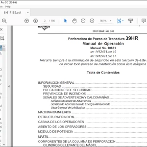 CAT BUCYRUS Perforadora de Pozos de Tronadura 39HR Manual de Operación 10661 - PDF DOWNLOAD (Spanish)
