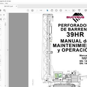 CAT BUCYRUS Perforadora de Pozos de Tronadura 39HR Manual de los Operadores 10218 - PDF DOWNLOAD (Spanish)