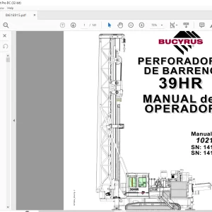 CAT BUCYRUS Perforadora de Pozos de Tronadura 39HR Manual de los Operadores 10219 - PDF DOWNLOAD (Spanish)