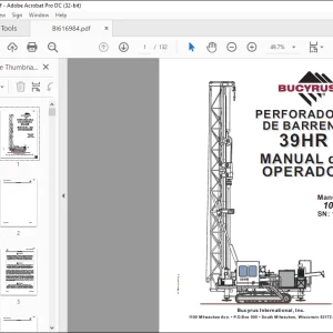 CAT BUCYRUS Perforadora de Pozos de Tronadura 39HR Manual de los Operadores 10434 - PDF DOWNLOAD (Spanish)