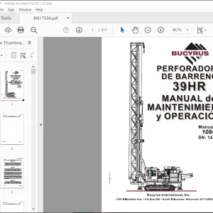 CAT BUCYRUS Perforadora de Pozos de Tronadura 39HRManual de Mantención y Operación SN 141200 - PDF DOWNLOAD