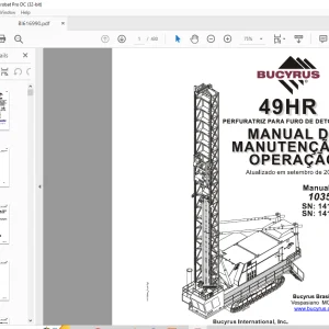 CAT BUCYRUS Perfuratriz para furo de detonação 49HR Manual de manutenção e operação  - PDF DOWNLOAD (Portuguese)