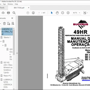 CAT BUCYRUS Perfuratriz para furo de detonação 49HR Manual de manutenção e operação  - PDF DOWNLOAD (Portuguese)
