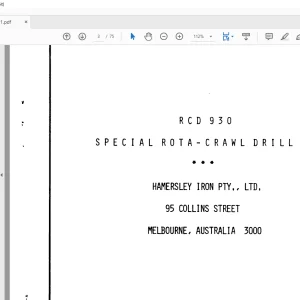 CAT BUCYRUS RCD-930 ROTA-CRAWL DRILL OPERATION MANUAL BI008627 - PDF DOWNLOAD